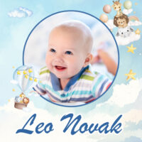 Blue Minimalist Modern Baptism Welcome Sign Poster - 1